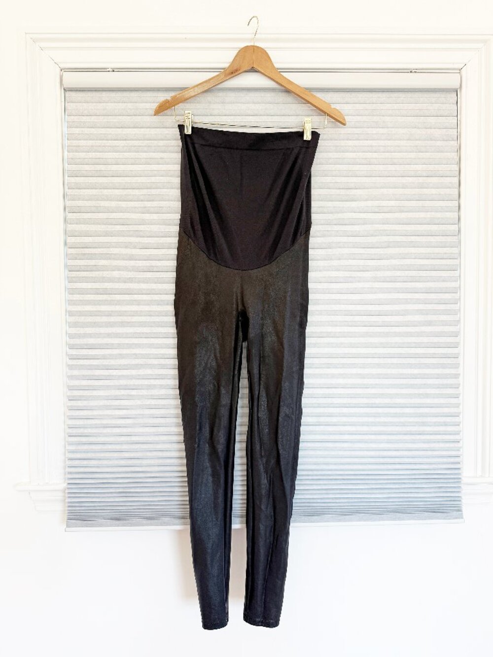 SPANX Maternity Faux Leather Leggings Black Size L